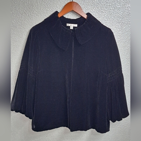 CAbI Black Velvet/Silk Blend Jacket With Balloon Sleeves Size M - Picture 6 of 13